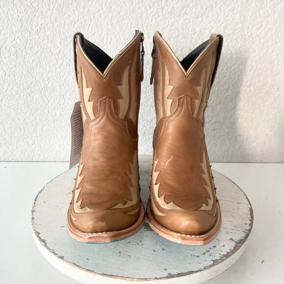 Lane WALK THE LINE Womens Brown Cowboy Bootie 10.5 Cowgirl Short Ankle Boots - Picture 5 of 11